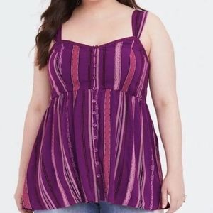 Torrid gauze babydoll tank